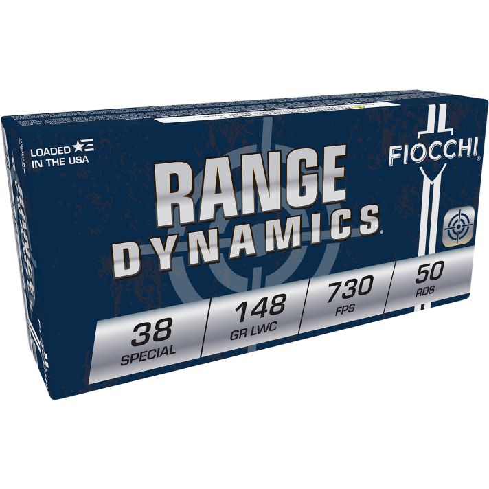 Fiocchi 38LA Range Dynamics38Special 148gr Lead Wadcutter 50 Per Box/20 Case
