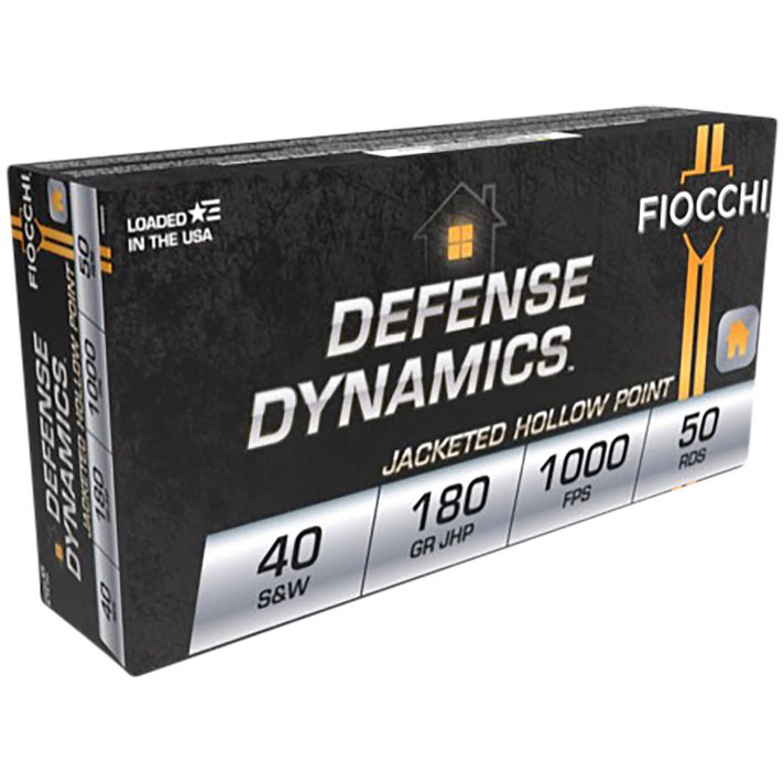 Fiocchi 40SWE Defense Dynamics40S&W 180gr Jacketed Hollow Point 50 Per Box/20 Case