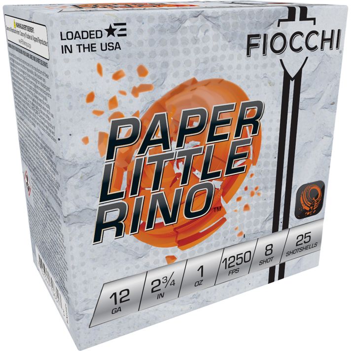 Fiocchi 12FPTX8 Paper Little Rino Extrema 12Gauge 2.75" 1oz 8Shot 25 Per Box/10 Case