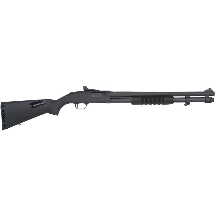 Mossberg 51668 590A1 Tactical 12 Gauge 3" 8+1 20" Parkerized Heavy-Walled Barrel Black Rec with Ghost Ring Rear Sight Black Fixed with Storage Compartment Stock Right Hand (LE)