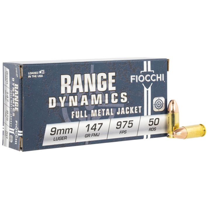 Fiocchi 9APD Range Dynamics9mmLuger 147gr Full Metal Jacket 50 Per Box/20 Case