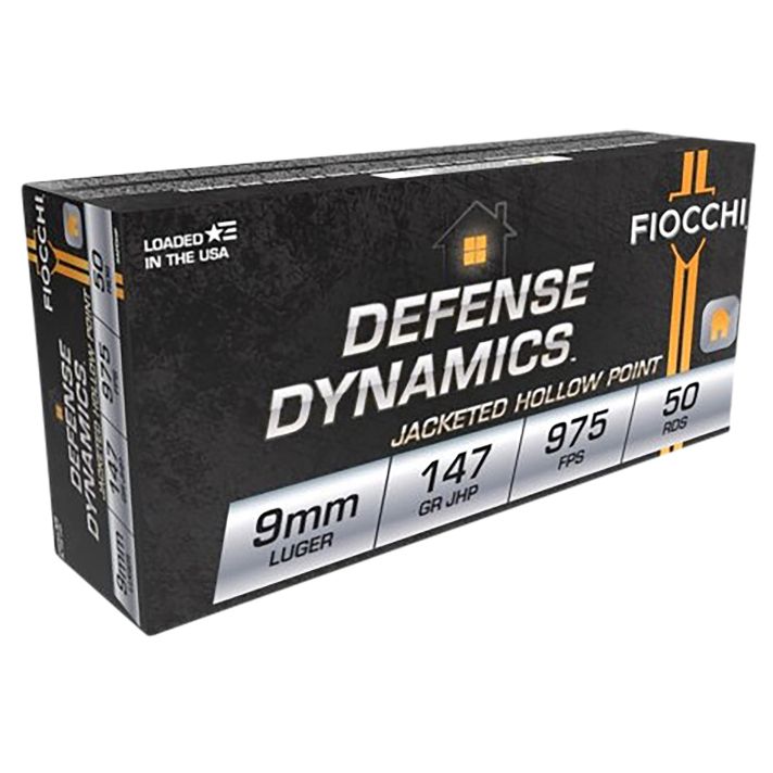 Fiocchi 9APDHP Defense Dynamics9mmLuger 147gr Jacketed Hollow Point 50 Per Box/20 Case