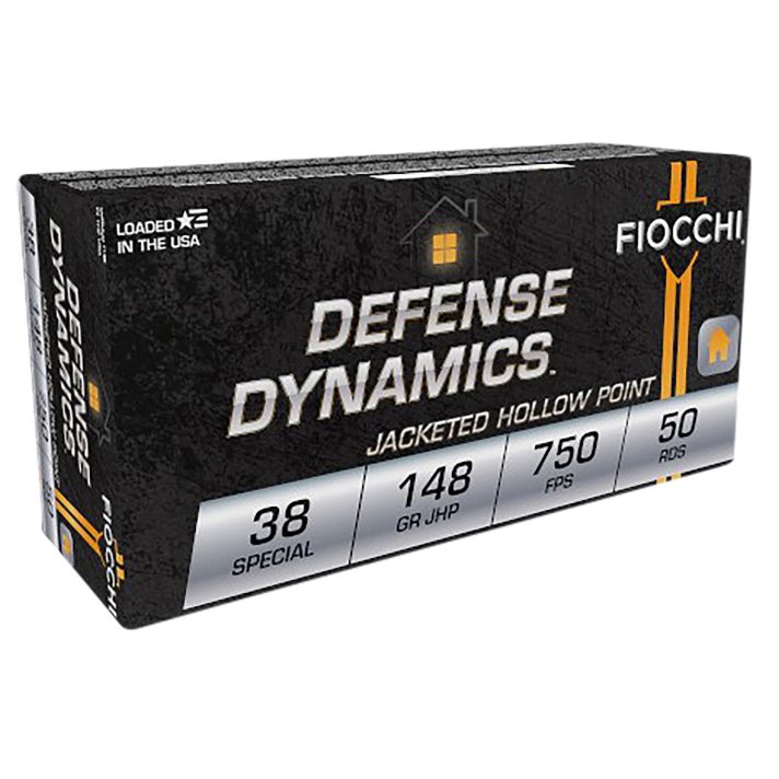 Fiocchi 38E Defense Dynamics38Special 148gr Jacketed Hollow Point 50 Per Box/20 Case