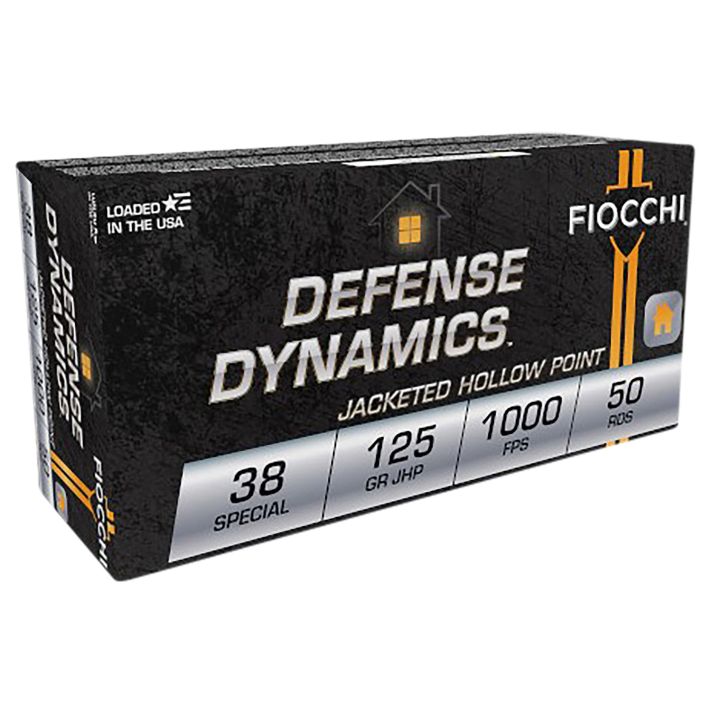 Fiocchi 38F Defense Dynamics38Special 125gr Jacketed Hollow Point 50 Per Box/20 Case