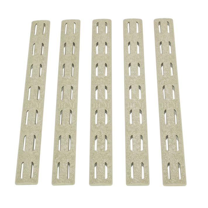 BCM KMRRPFDE5 KeyMod Rail Panel KitAR-15 Flat Dark Earth Polymer 5 Pack