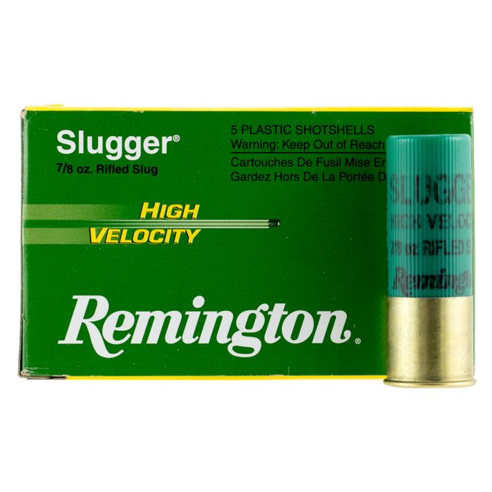 Remington Ammunition 28604 Slugger High Velocity 12 Gauge 3" 7/8 oz Rifled Slug Shot 5 Per Box/ 50 Cs