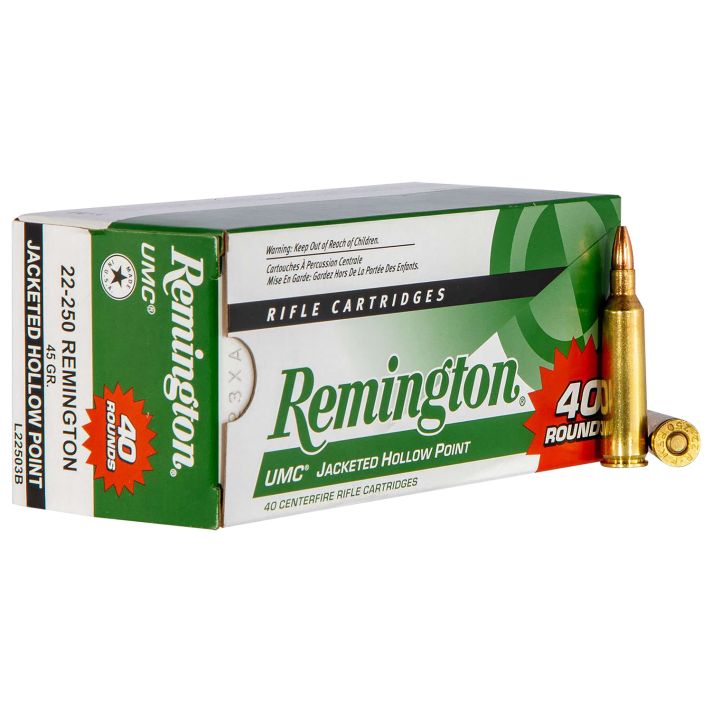 Remington Ammunition 23769 UMC Value Pack 22-250Rem 45gr Jacketed Hollow Point 40 Per Box/10 Case