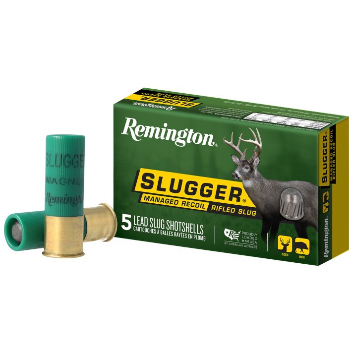 Remington Ammunition 20290 Slugger Managed-Recoil 12 Gauge 2.75" 1 oz Rifled Slug Shot 5 Per Box/20 Cs