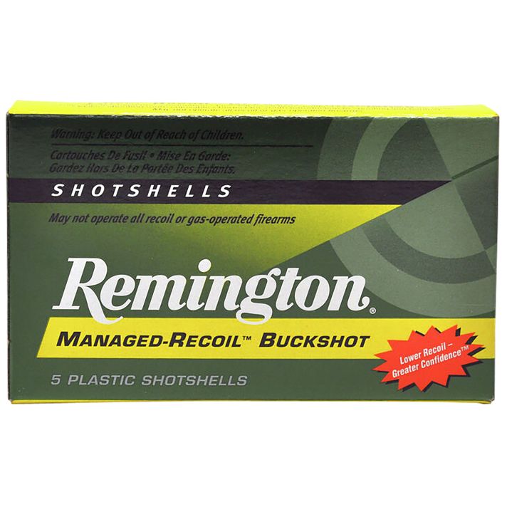 Remington Ammunition 20282 Managed Recoil Buckshot 12Gauge 2.75" 00Buck Shot 5 Per Box/20 Case