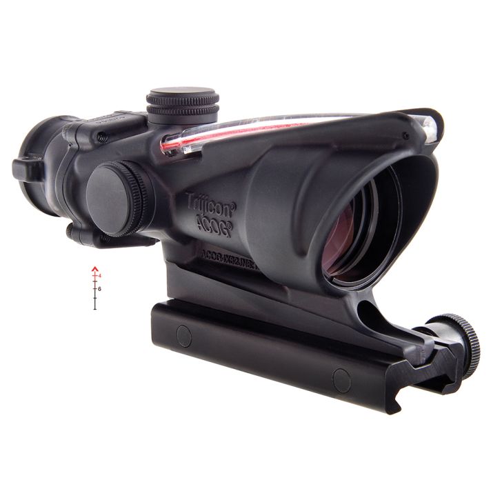 Trijicon 100215 ACOGBlack Hardcoat Anodized 4x32mm Illuminated Red Chevron .223/5.56 BDC Reticle