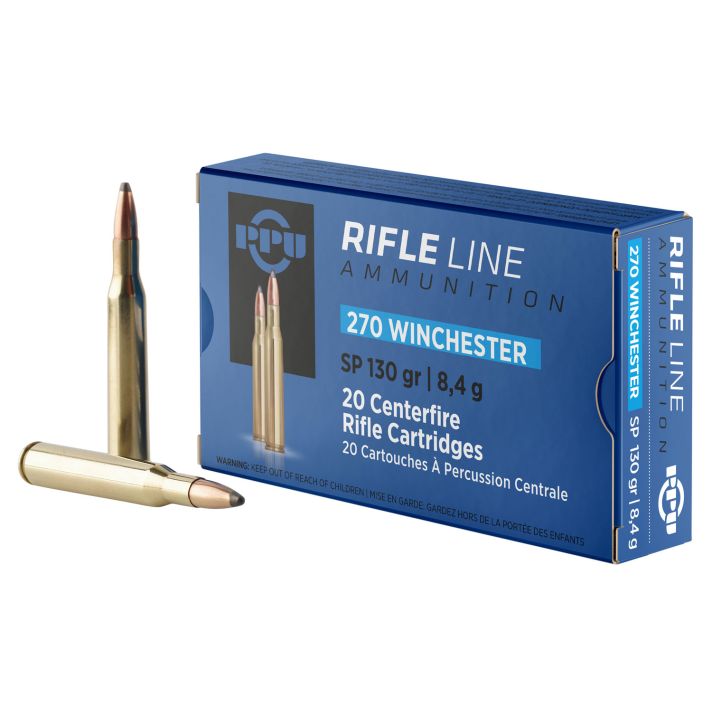 PPU PP2701 Standard Rifle270Win 130gr Soft Point 20 Per Box/10 Case