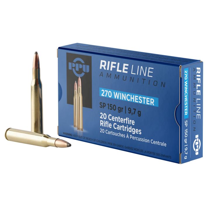 PPU PP2702 Standard Rifle270Win 150gr Soft Point 20 Per Box/10 Case