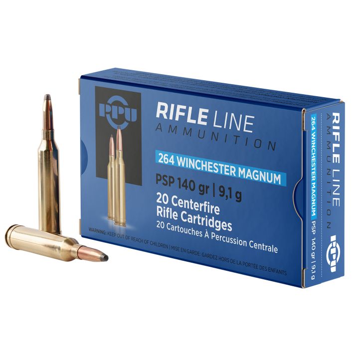 PPU PP264 Standard Rifle264WinMag 140gr Pointed Soft Point 20 Per Box/10 Case