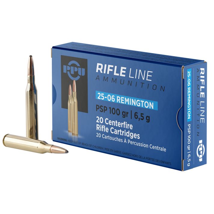 PPU PP2506P Standard Rifle25-06Rem 100gr Pointed Soft Point 20 Per Box/10 Case