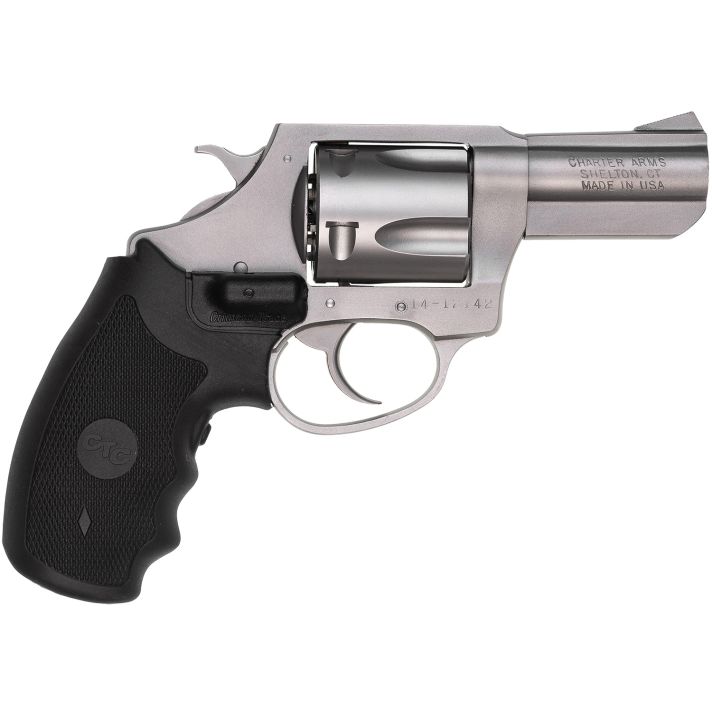 Charter Arms 74424 BulldogLarge 44 Special, 5 Shot 2.50" Matte Stainless Steel Barrel, Cylinder & Frame w/ Black Crimson Trace Laser Grip