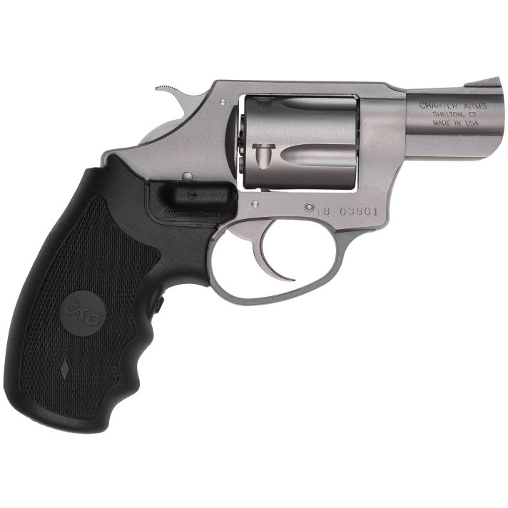 Charter Arms 73824 UndercoverSmall 38 Special, 5 Shot 2" Matte Stainless Steel Barrel & Cylinder, Aluminum Frame w/Black Crimson Trace Laser Grip, Exposed Hammer