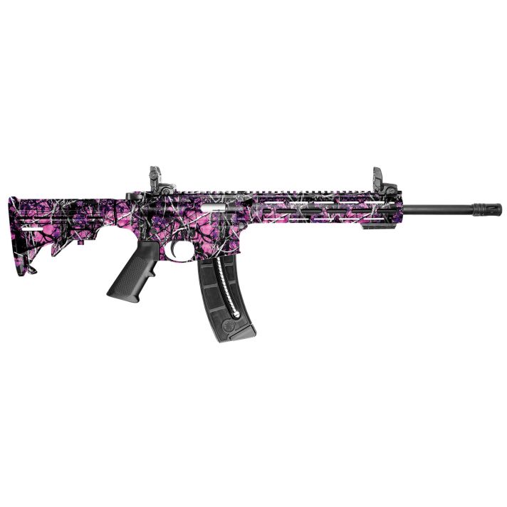 Smith & Wesson 10212 M&P15 Sport 22 LR25+1 16.50" Black Carbon Steel Barrel, Muddy Girl Finish, 6 Position CAR Stock, 10" Magpul M-Lok Handguard, Magpul MBUS Sights, Manual Safety, Optics Ready