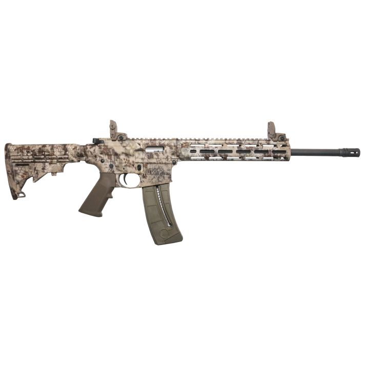 Smith & Wesson 10211 M&P15-22 Sport 22 LR Caliber with 25+1 Capacity, 16.50" Black Barrel, Overall Kryptek Highlander Finish & 6 Position CAR Synthetic Stock Right Hand