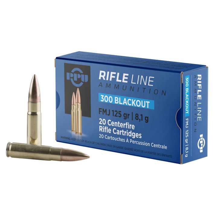 PPU PP300BF Standard Rifle300Blackout 125gr Full Metal Jacket 20 Per Box/50 Case