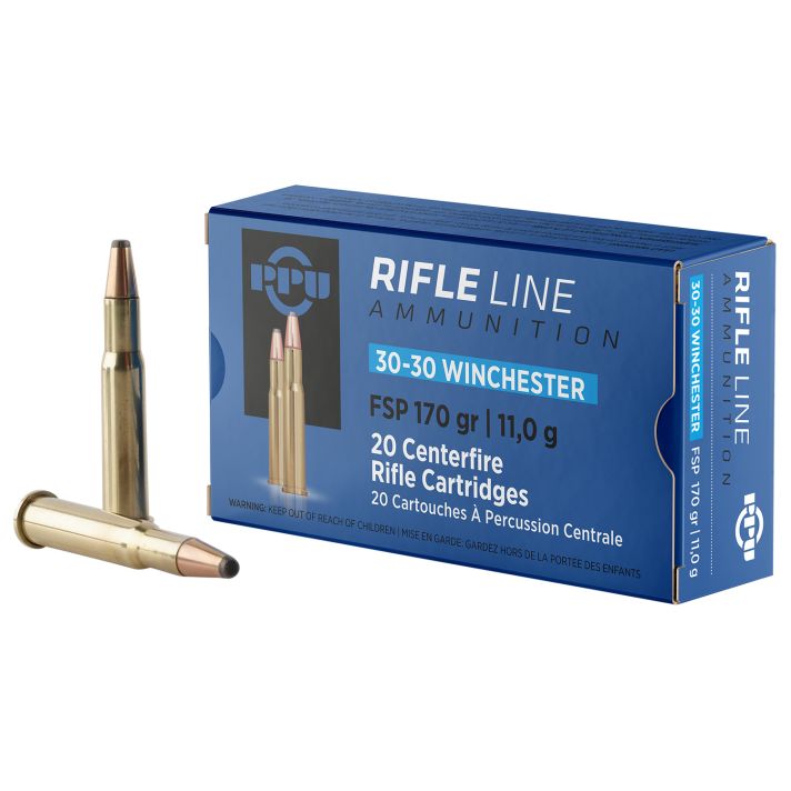 PPU PP30302 Standard Rifle30-30Win 170gr Flat Soft Point 20 Per Box/10 Case