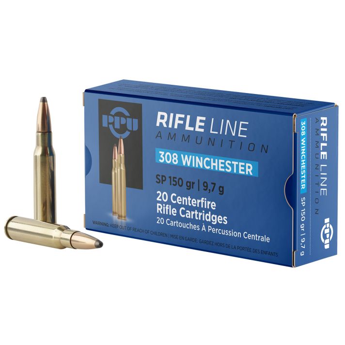PPU PP3081 Standard Rifle308Win 150gr Soft Point 20 Per Box/10 Case
