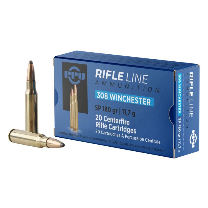 PPU PP3083 Standard Rifle308Win 180gr Soft Point 20 Per Box/10 Case