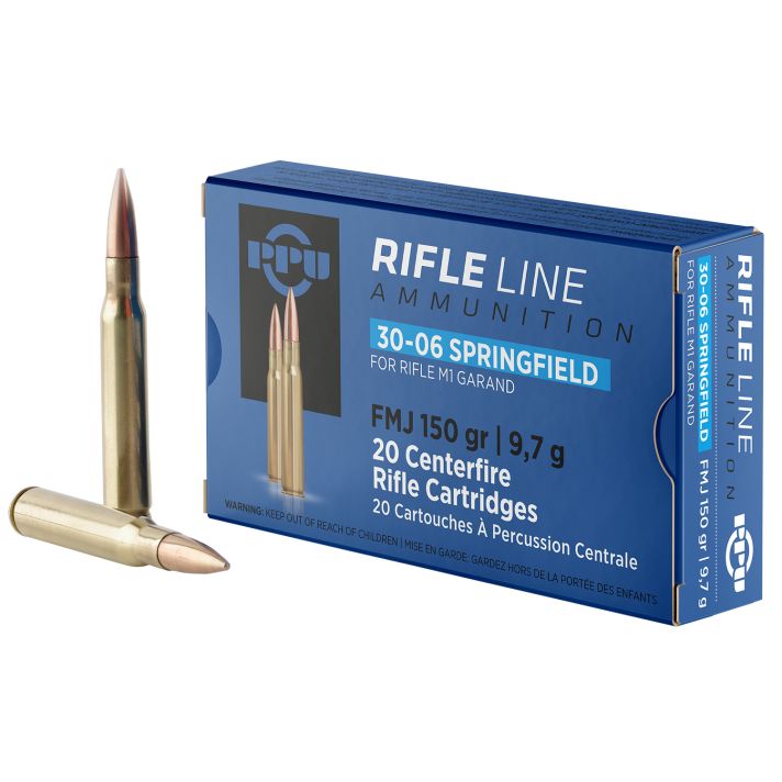 PPU PP3006G Standard Rifle30-06Springfield 150gr Full Metal Jacket 20 Per Box/10 Case