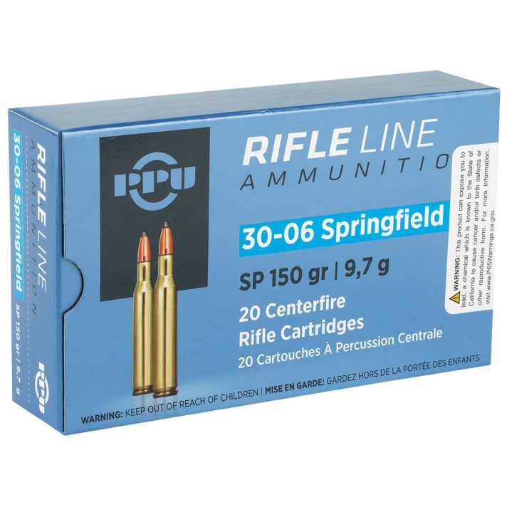 PPU PP30061 Standard Rifle30-06Springfield 150gr Soft Point 20 Per Box/10 Case