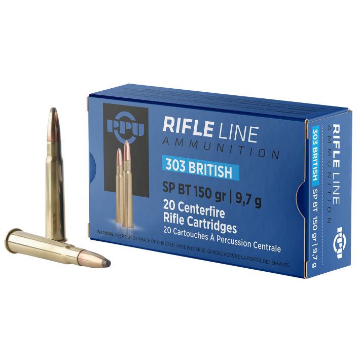 PPU PP303S1 Standard Rifle303British 150gr Soft Point Boat Tail 20 Per Box/10 Case
