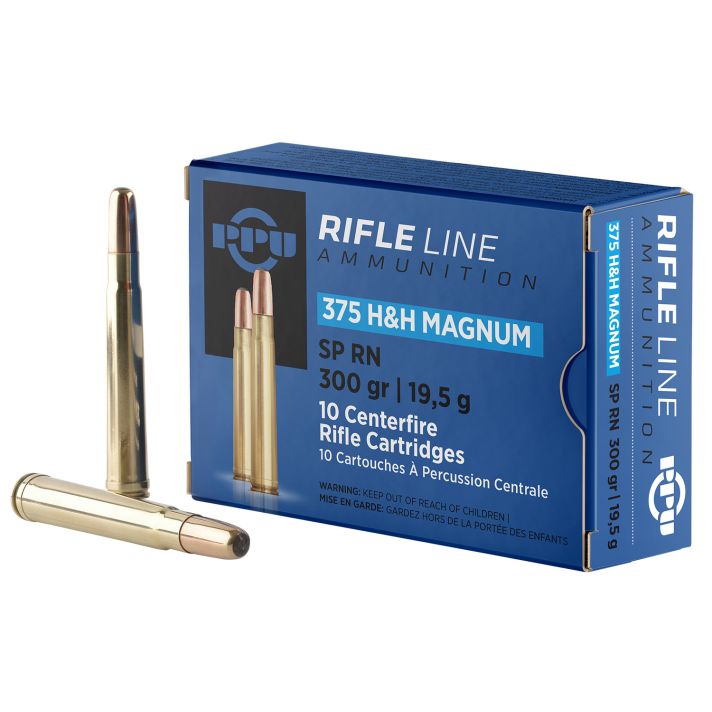 PPU PP375S Standard Rifle375H&HMag 300gr Soft Point Round Nose 10 Per Box/20 Case