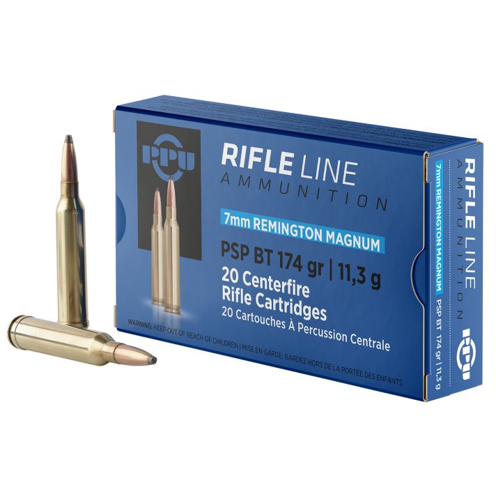 PPU PP7RM2 Standard Rifle7mmRemMag 174gr Pointed Soft Point Boat Tail 20 Per Box/10 Case