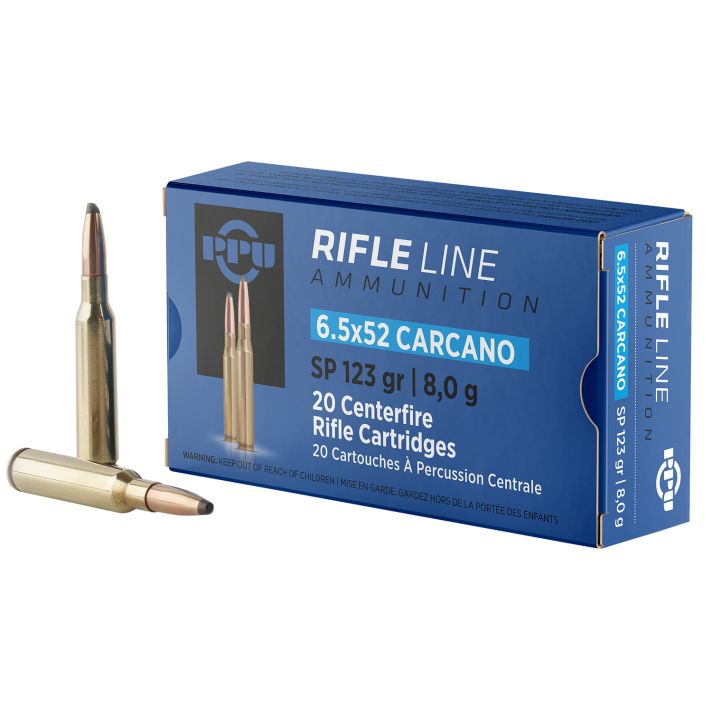 PPU PP6CS Metric Rifle6.5x52mmCarcano 123gr Soft Point 20 Per Box/10 Case