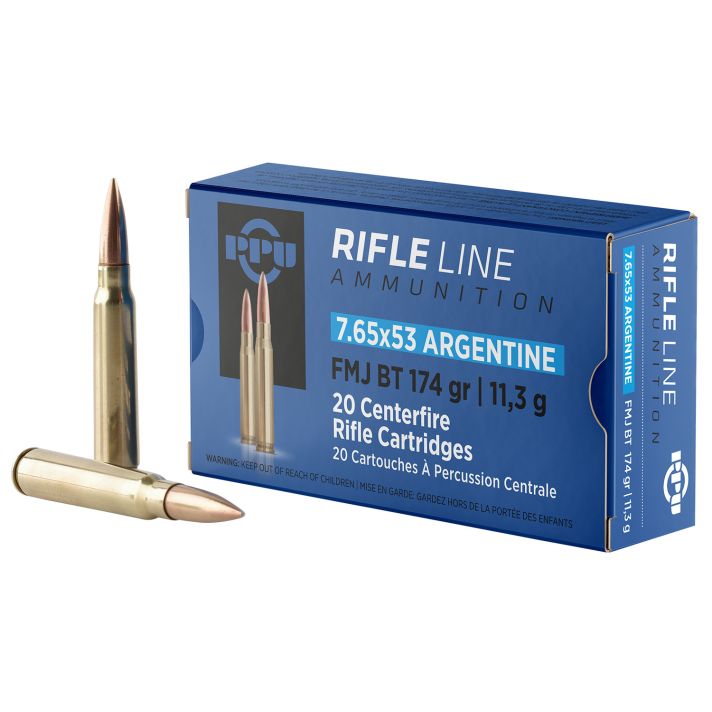 PPU PP7AF Metric Rifle7.65x53mmArgentine 174gr Full Metal Jacket Boat Tail 20 Per Box/10 Case