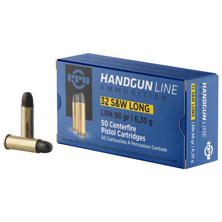 PPU PPH32SW Handgun32S&WLong 98gr Lead Round Nose 50 Per Box/10 Case