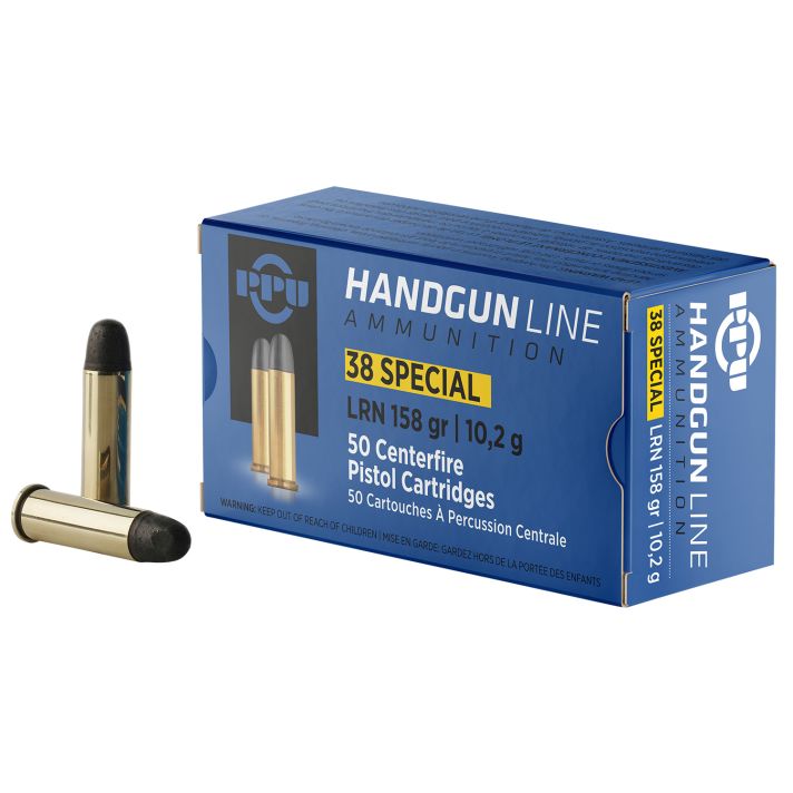 PPU PPH38SL Handgun38Special 158gr Lead Round Nose 50 Per Box/10 Case