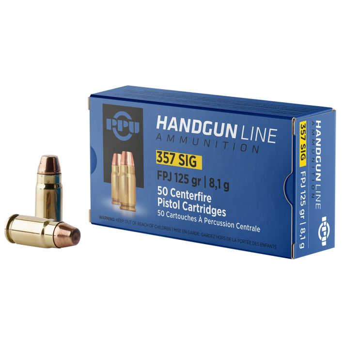 PPU PPH357S Handgun357Sig 125gr Flat Point Jacketed 50 Per Box/20 Case