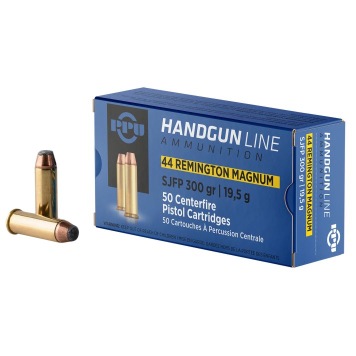 PPU PPH44MF Handgun44RemMag 300gr Semi Jacketed Flat Point 50 Per Box/10 Case