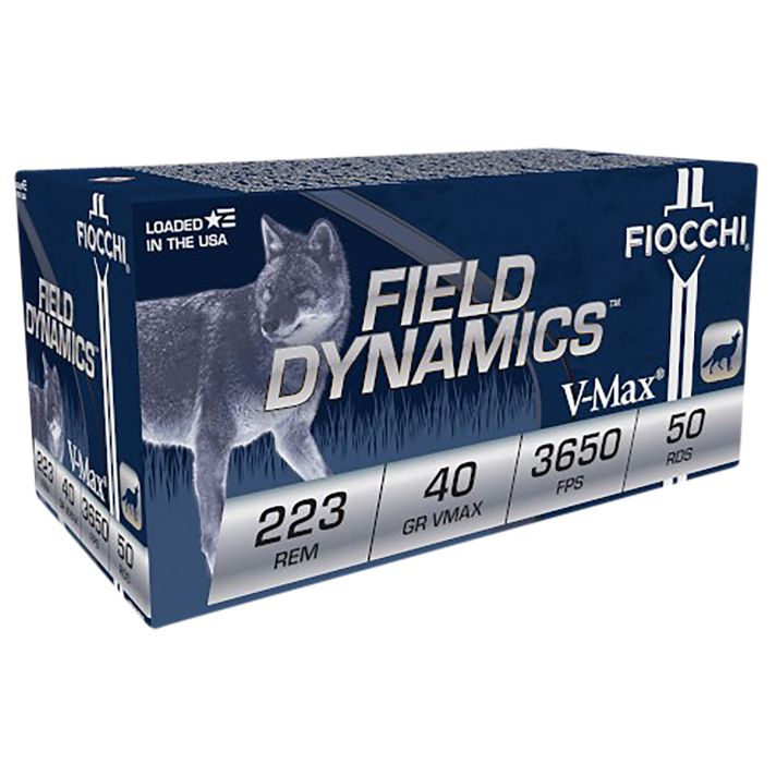 Fiocchi 223HVB50 Field Dynamics223Rem 40gr Hornady V Max 50 Per Box/20 Case