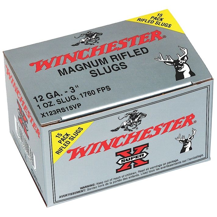 Winchester Ammo X123RS15VP Super X12Gauge 3" 1oz Rifled Slug Shot 15 Per Box/10 Case