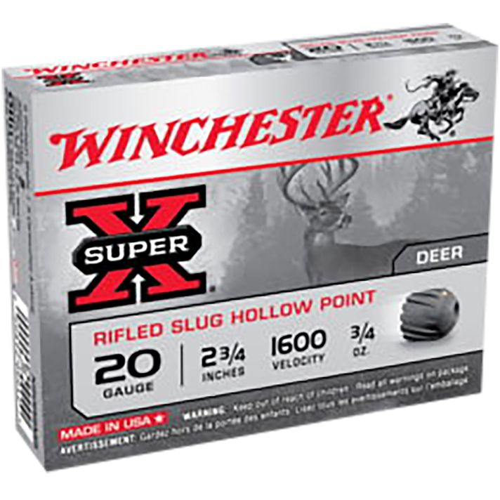Winchester Ammo X20RSM5VP Super X20Gauge 2.75" 3/4oz Rifled Slug Shot 15 Per Box/10 Case