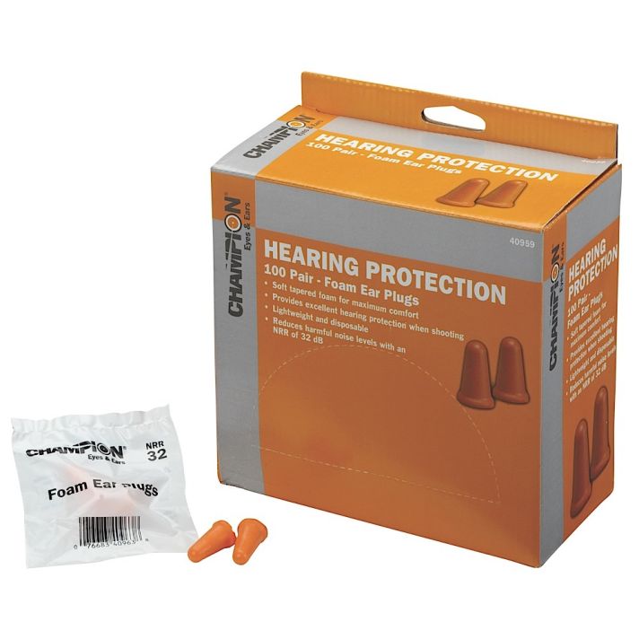 Champion Targets 40959 Molded Ear Plugs32 dB In The Ear Contouring Orange Foam 100 Pair