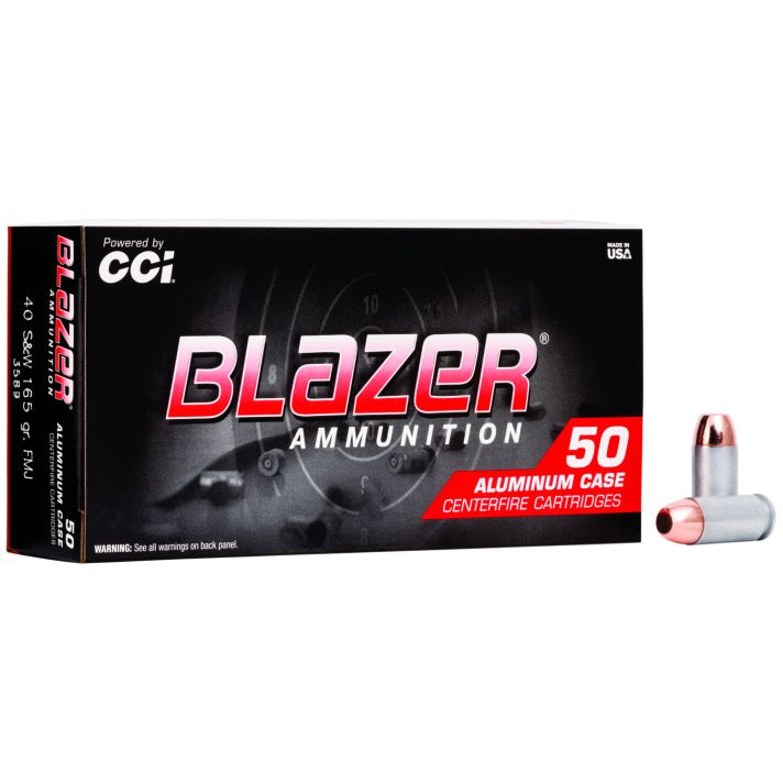 CCI 3589 Blazer Handgun 40S&W 165gr Total Metal Jacket 50 Per Box/20 Case