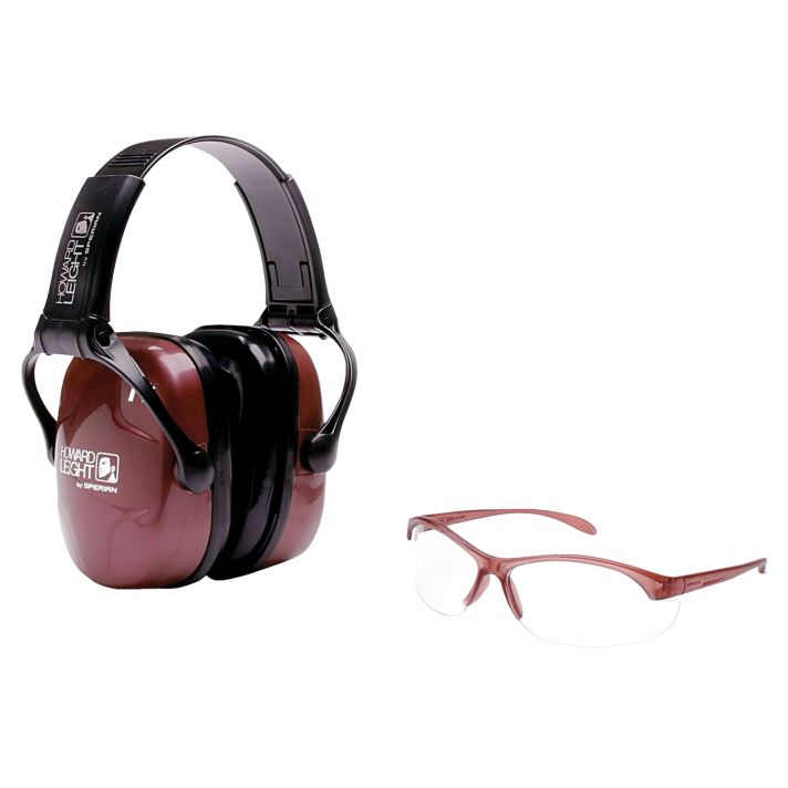 Howard Leight R01727 Woman's Shooting Safety Combo 25 dB Over the Head Dusty Rose/Black Women