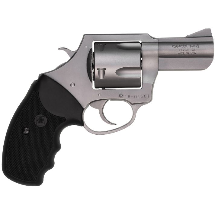 Charter Arms 74530 BulldogExtra Large 45 Colt (LC), 5 Shot 2.50" Matte Stainless Steel Barrel, Cylinder & Frame w/Black Finger Grooved Rubber Grip