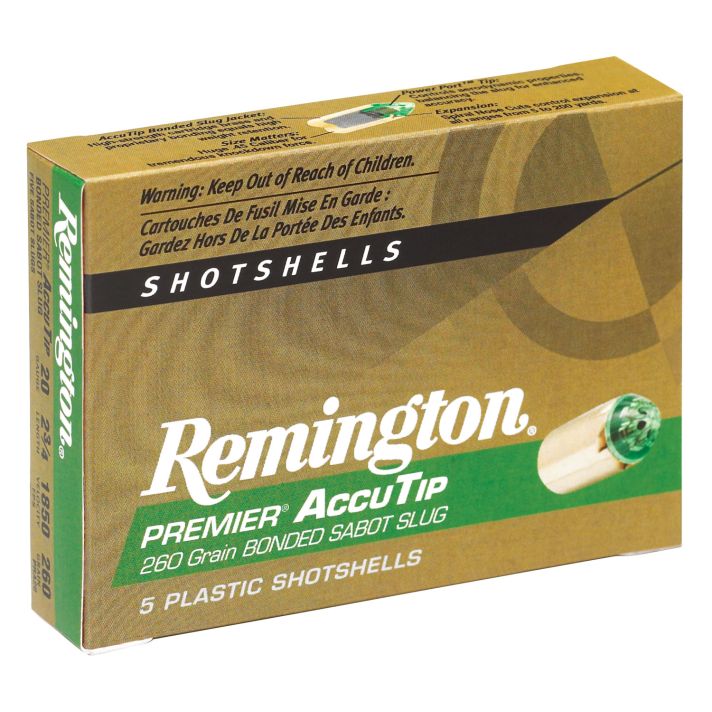 Remington Ammunition 20496 Premier AccuTip20 Gauge 2.75" Sabot Slug Shot 5 Per Box/ 20 Cs