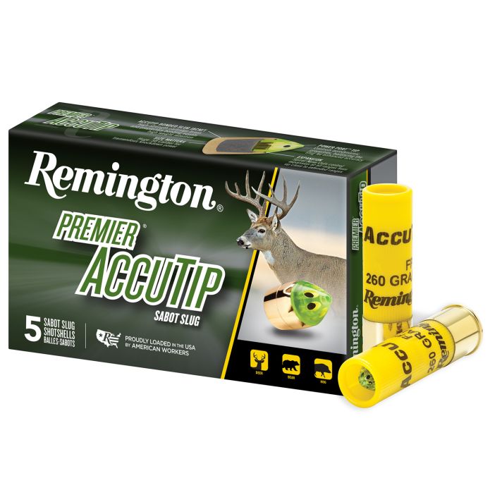 Remington Ammunition 20498 Premier AccuTip20 Gauge 3" Sabot Slug Shot 5 Per Box/ 20 Cs