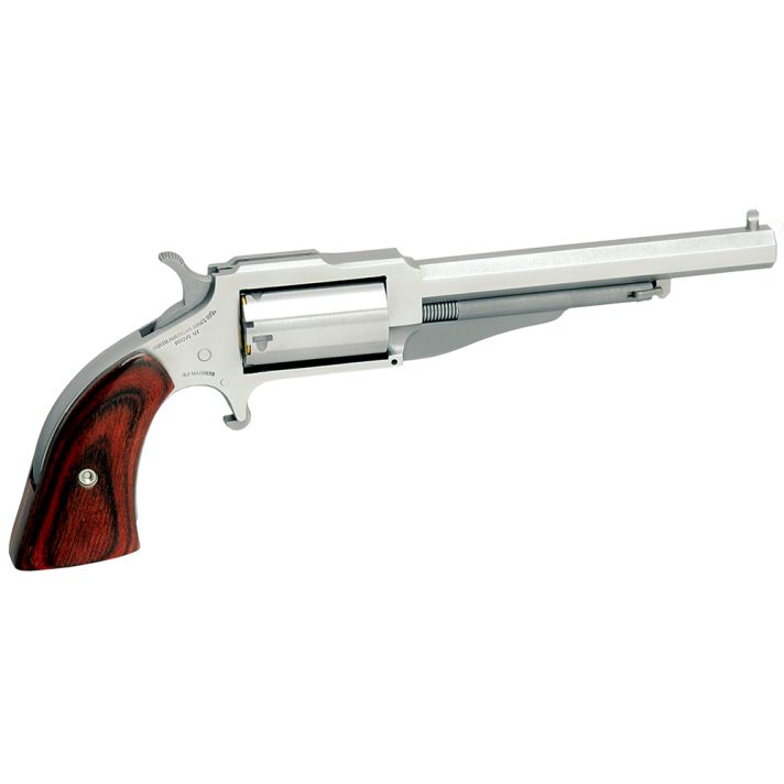 North American Arms 18604 1860 The Earl *CA Compliant 22 WMR 5rd 4" Barrel, Overall Stainless Steel Finish & Rosewood Boot Grip