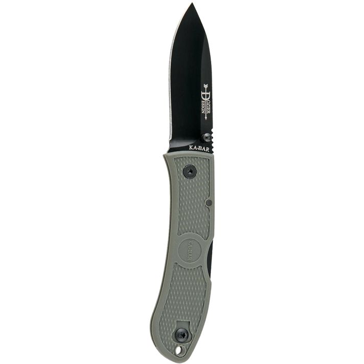 Ka-Bar 4062FG Dozier Hunter 3" Folding Drop Point Plain Japanese AUS-8A SS Blade Zytel Foliage Green Handle