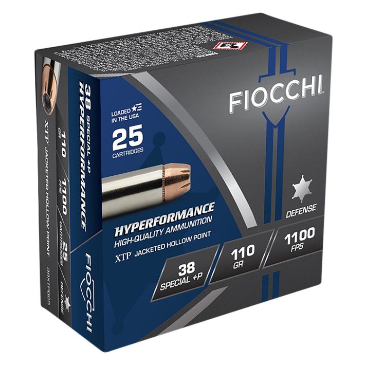 Fiocchi 38XTPB25 Hyperformance38Special+P 110gr Hornady XTP Hollow Point 25 Per Box/20 Case