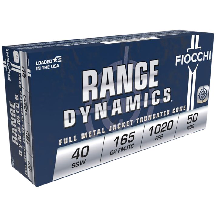 Fiocchi 40SWF Range Dynamics40S&W 165gr Full Metal Jacket Truncated Cone 50 Per Box/20 Case